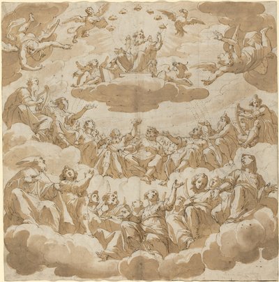 聖人に囲まれて即位する神 作： Giovanni Battista Trotti