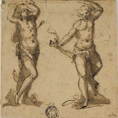 聖セバスチャンの 2 つのスケッチ 作： Giovanni Battista Trotti