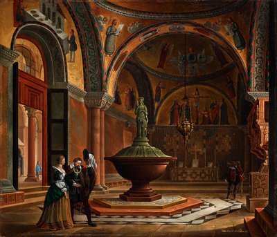 ヴェネツィアのサン・マルコ洗礼堂の内部 作： Giovanni Battista de Pian