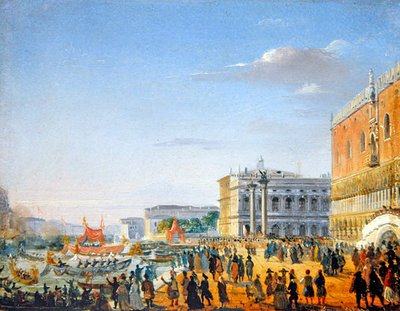 ヴェネツィアの風景（油彩・パネル） 作： Giovanni Battista della Libera