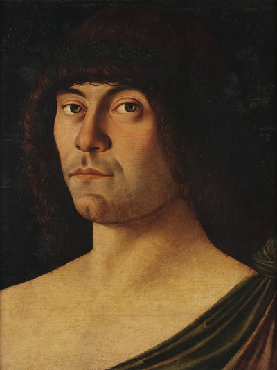 イタリア語：Ritratto di un umanista - 詩人ラファエレ・ゾヴェンツォーニの肖像 作： Giovanni Bellini