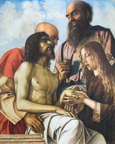 死んだキリストの嘆き、1473-76年頃（パネルに油彩） 作： Giovanni Bellini