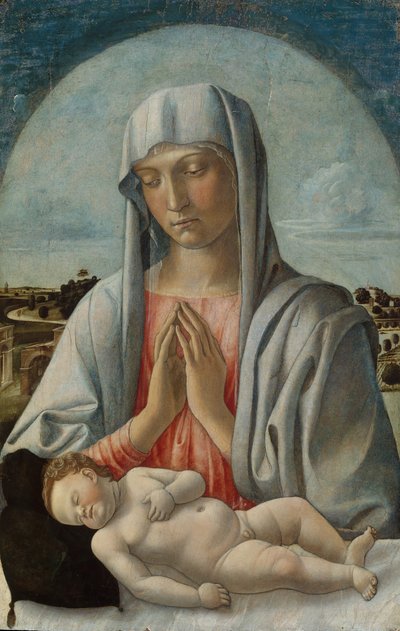 マドンナが眠る子供を崇拝する、1460年代初頭。 作： Giovanni Bellini