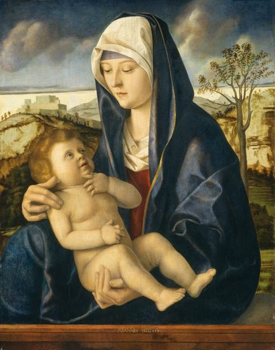 風景の中のマドンナと子供、c。 14901500。 作： Giovanni Bellini