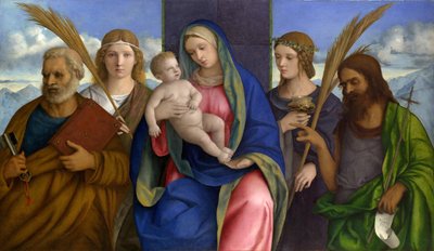 聖人とマドンナと子供。 作： Giovanni Bellini