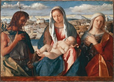 マドンナと子供、洗礼者ヨハネと聖人 作： Giovanni Bellini