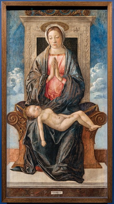 眠っている赤ちゃんと一緒のマドンナ、ジョヴァンニ・ベッリーニ作、1470年頃。 作： Giovanni Bellini