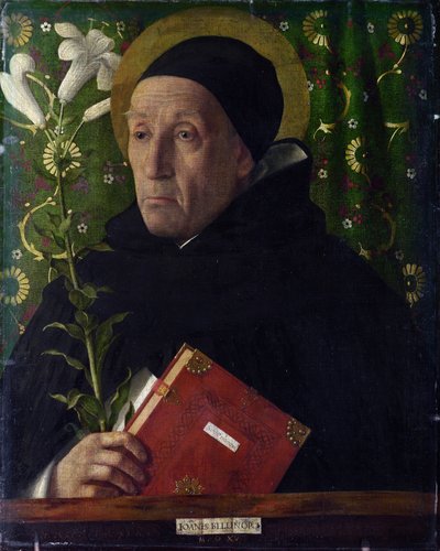 聖ドミニコとしてのウルビーノのフラテオドロの肖像 作： Giovanni Bellini
