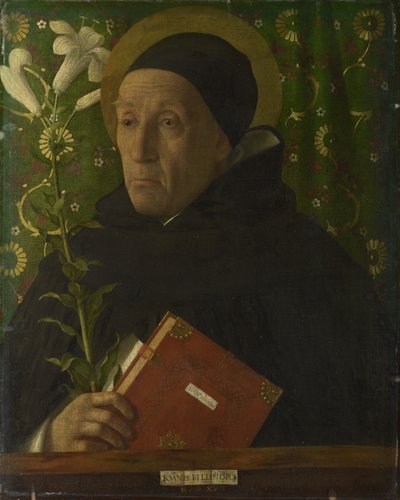 1515年の聖ドミニクとしてのウルビーノのフラテオドロの肖像 作： Giovanni Bellini