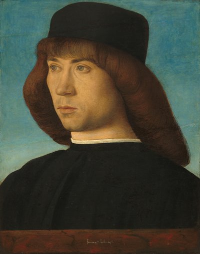 若い男の肖像、c。 1490年。 作： Giovanni Bellini