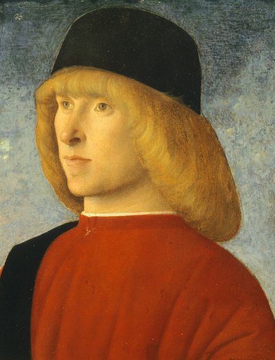 Retrato de jovem senador, de Giovanni Bellini (1431-36 - 1516), óleo sobre painel, 35x26,4 cm, ca 1485-1490 作： Giovanni Bellini