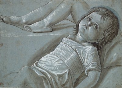 幼児キリストの横臥像の習作、15世紀後半。 作： Giovanni Bellini