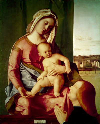 聖母子とドナー（パネル） 作： Giovanni Bellini
