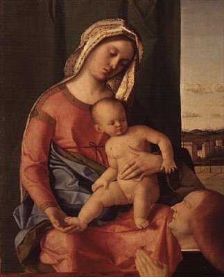 聖母子像とドナー 作： Giovanni Bellini