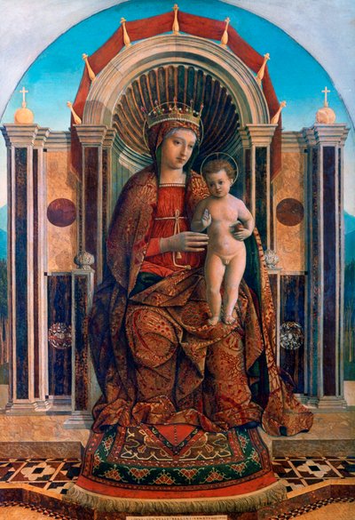 聖母子の即位、c1475-1485 作： Giovanni Bellini