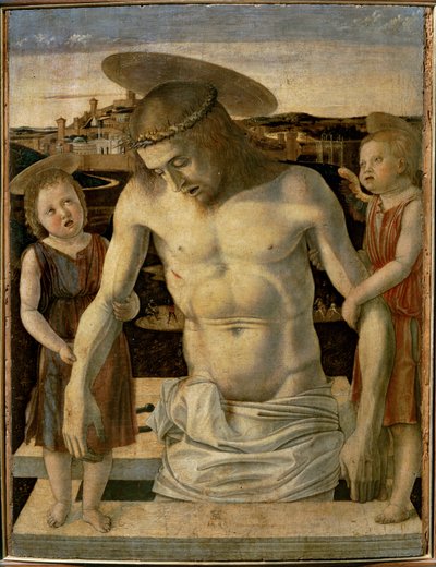 二人の天使に支えられたキリストの死体・・・。 作： Giovanni Bellini