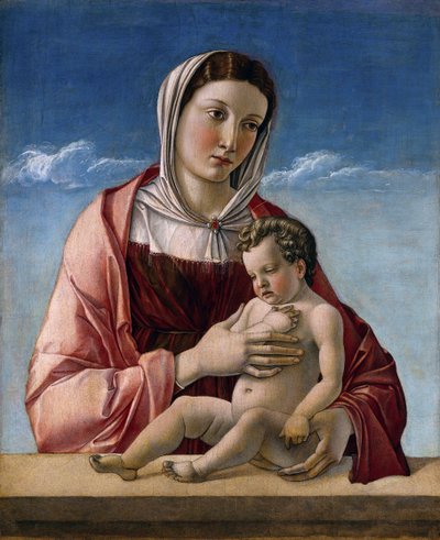 聖母子」（マドンナ・フリッツォーニ）ジョヴァンニ・ベリーニによる絵画dit il Giambellino 作： Giovanni Bellini