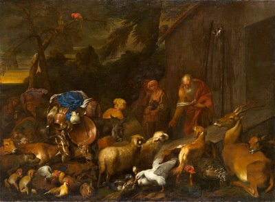 箱舟に入るノアと動物、1630～1632年頃（キャンバスに油彩） 作： Giovanni Benedetto Castiglione