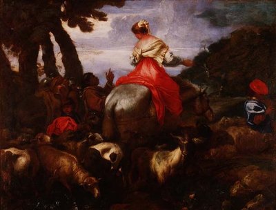 アブラハムのしもべに導かれたレベッカ、1650年頃 作： Giovanni Benedetto Castiglione