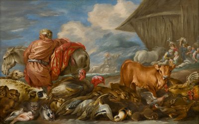 ノアの箱舟に入る動物、1639〜64年頃（パネルに油彩） 作： Giovanni Benedetto Castiglione