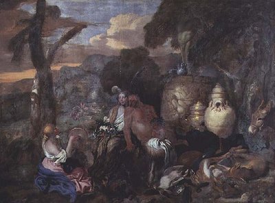 バカンテスとサテュロス 作： Giovanni Benedetto Castiglione