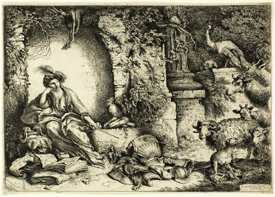 動物に変身したユリシーズの仲間たちとキルス 作： Giovanni Benedetto Castiglione