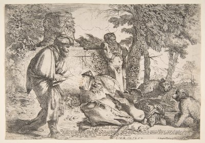 正直な男を探しているディオゲネス、ca。 1645-47。 作： Giovanni Benedetto Castiglione