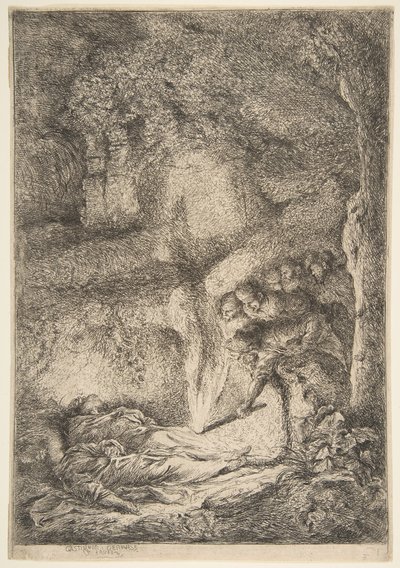 聖者ピーターとポールの遺体を見つけること、1645-51。 作： Giovanni Benedetto Castiglione
