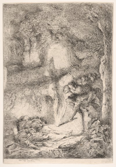 聖人ピーターとポールの遺体を見つける1647-51。 作： Giovanni Benedetto Castiglione