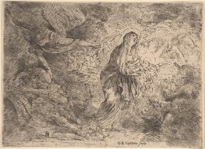 天使に目覚めたヨセフ 作： Giovanni Benedetto Castiglione