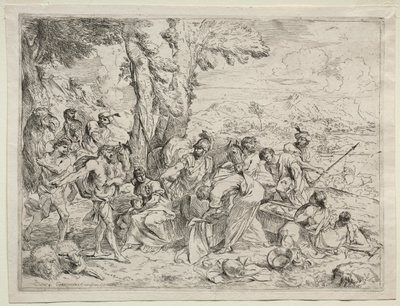 レイチェルの手荷物で偶像を探すラバンc。 1635年。 作： Giovanni Benedetto Castiglione