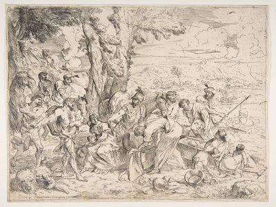 ジェイコブの所持品の中から偶像を探すラバン。 1635-40。 作： Giovanni Benedetto Castiglione