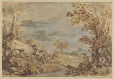 群れの移動風景 作： Giovanni Benedetto Castiglione