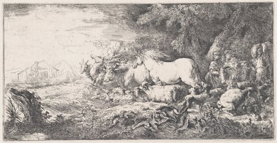 ノアと箱舟に入る動物たち, ca. 1650-55。 作： Giovanni Benedetto Castiglione