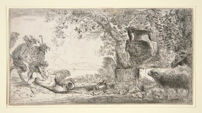 花瓶の反対側でパン焼き 作： Giovanni Benedetto Castiglione