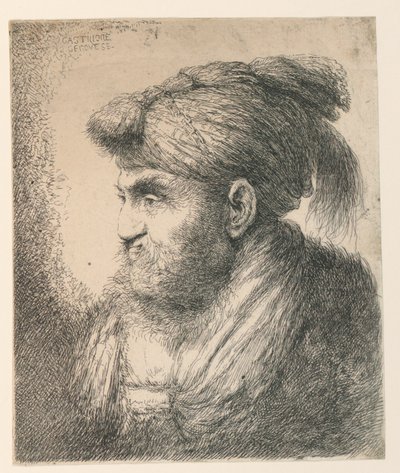 ターバンの男の肖像 作： Giovanni Benedetto Castiglione