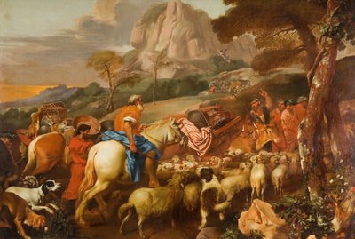 羊飼いに現れた天使、17世紀半ば後半。 作： Giovanni Benedetto Castiglione