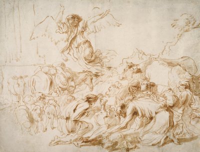 トビット家から出た天使、1655年頃 作： Giovanni Benedetto Castiglione