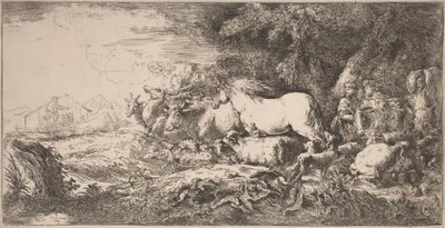 箱舟に向かう動物たち 作： Giovanni Benedetto Castiglione
