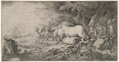 箱舟に向かう動物たち 作： Giovanni Benedetto Castiglione