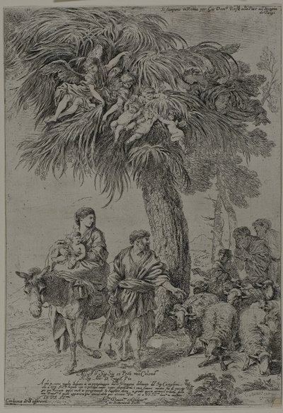 エジプトへの逃避 作： Giovanni Benedetto Castiglione