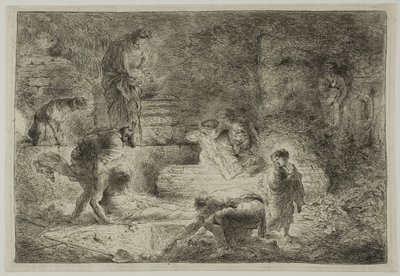 死者を葬るトビト 作： Giovanni Benedetto Castiglione