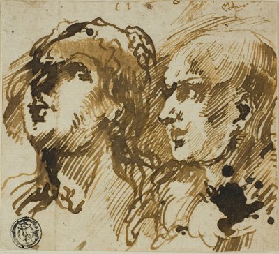 二つの頭 作： Giovanni Benedetto Castiglione