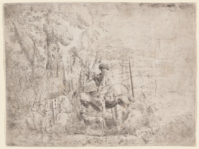 馬に乗った若い羊飼い 作： Giovanni Benedetto Castiglione