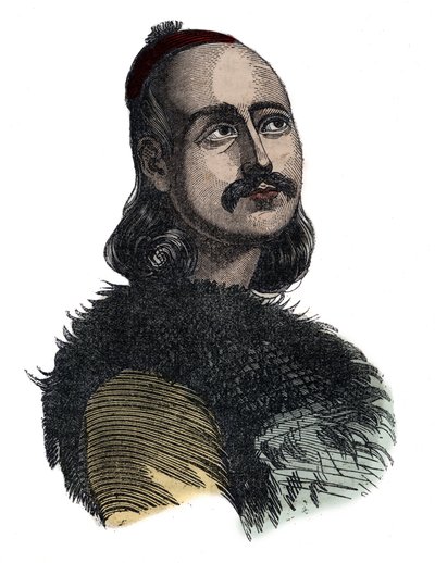 マルコス・ボツァリス（マルコ・ボツァリス）1788年から1823年までのギリシャ独立戦争の将軍であり英雄 - ジョヴァンニ・ボッジの彫刻 作： Giovanni Boggi