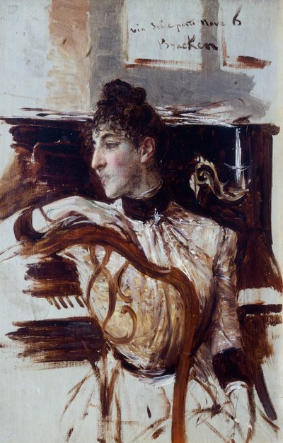 ジョヴァンニ・ボルディーニ（1842-1931）による横顔のアライデ・バンティ 作： Giovanni Boldini