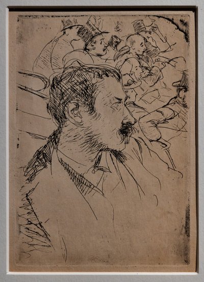 Pariisin Operassa, n. 1880 (raidallinen paperille) 作： Giovanni Boldini