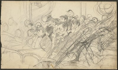 パリの劇場での聴衆 I 作： Giovanni Boldini