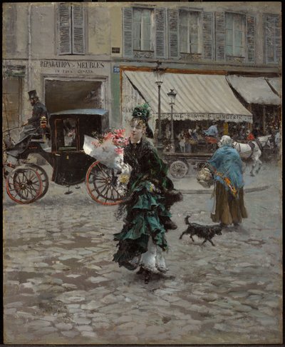 道を渡る 作： Giovanni Boldini