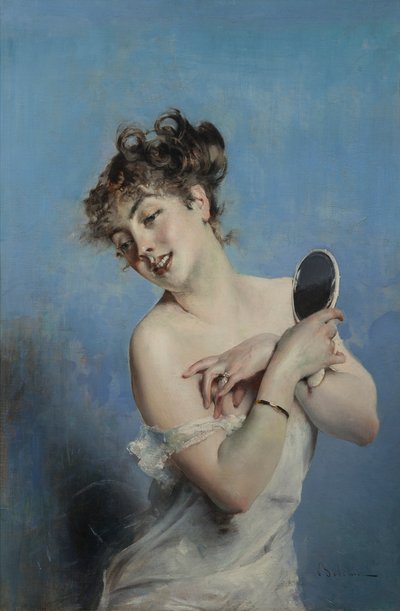 デシャビレを着たジョヴァンニ・ドンナ ラ・トイレット 1880年頃 作： Giovanni Boldini